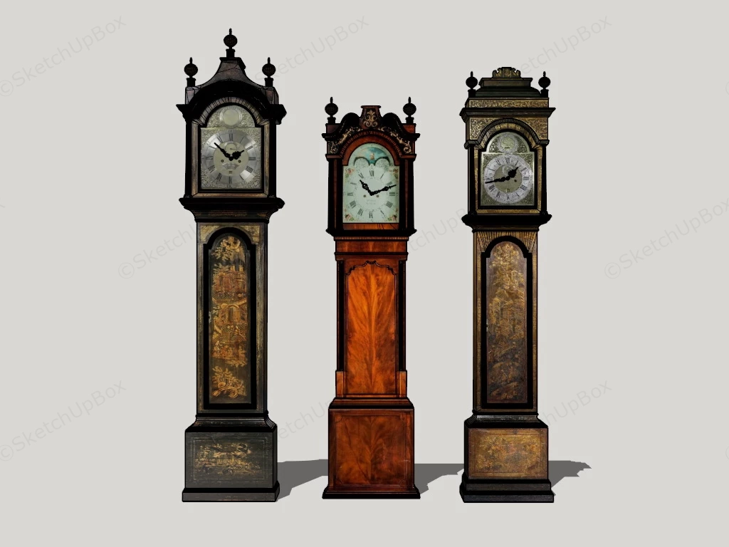 Antique Floor Standing Clocks sketchup model preview - SketchupBox