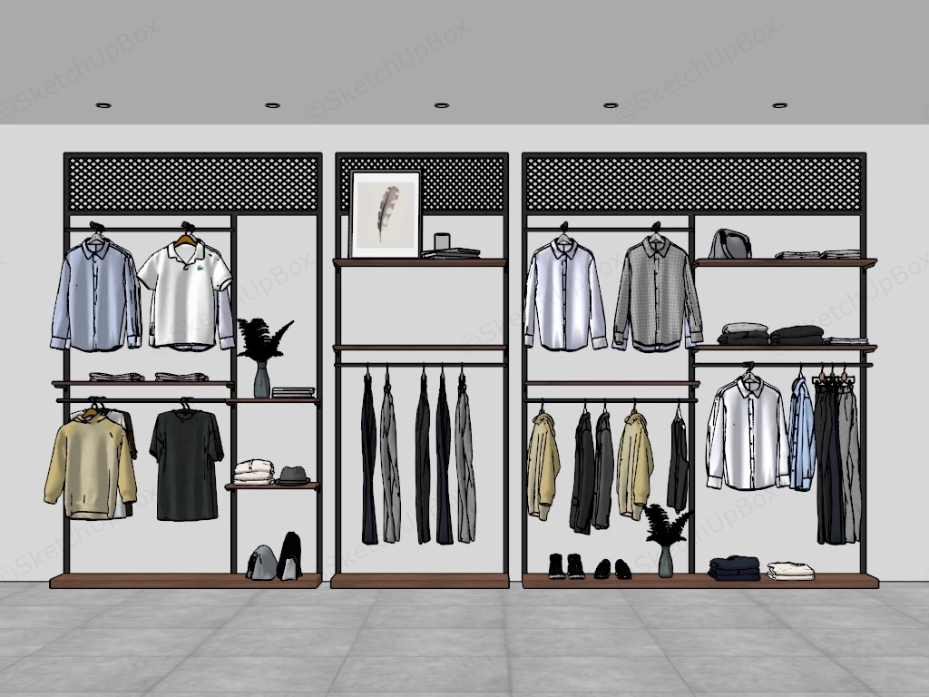Clothing Store Display Fixtures sketchup model preview - SketchupBox