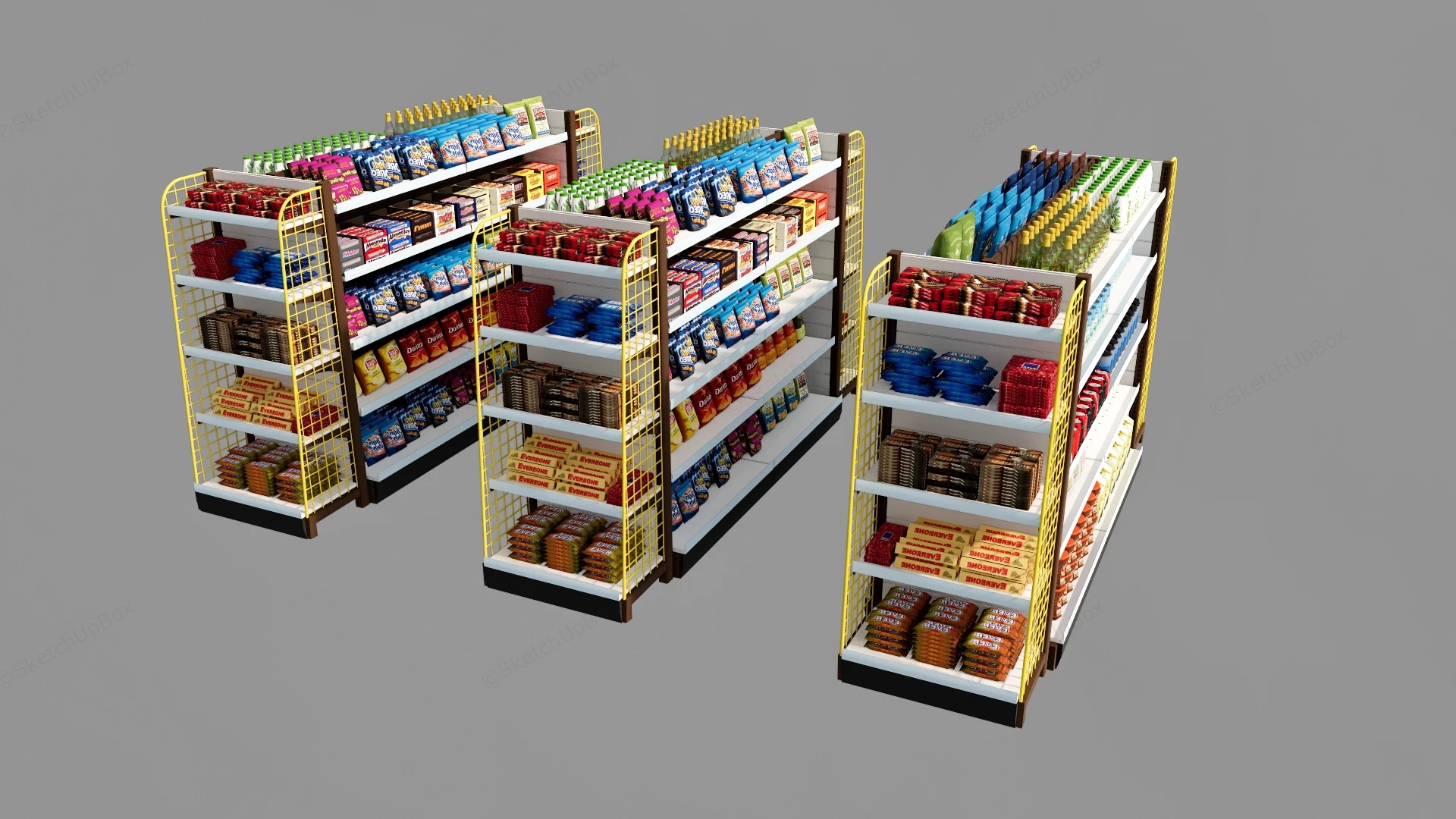 Retail Snack Display Racks sketchup model preview - SketchupBox