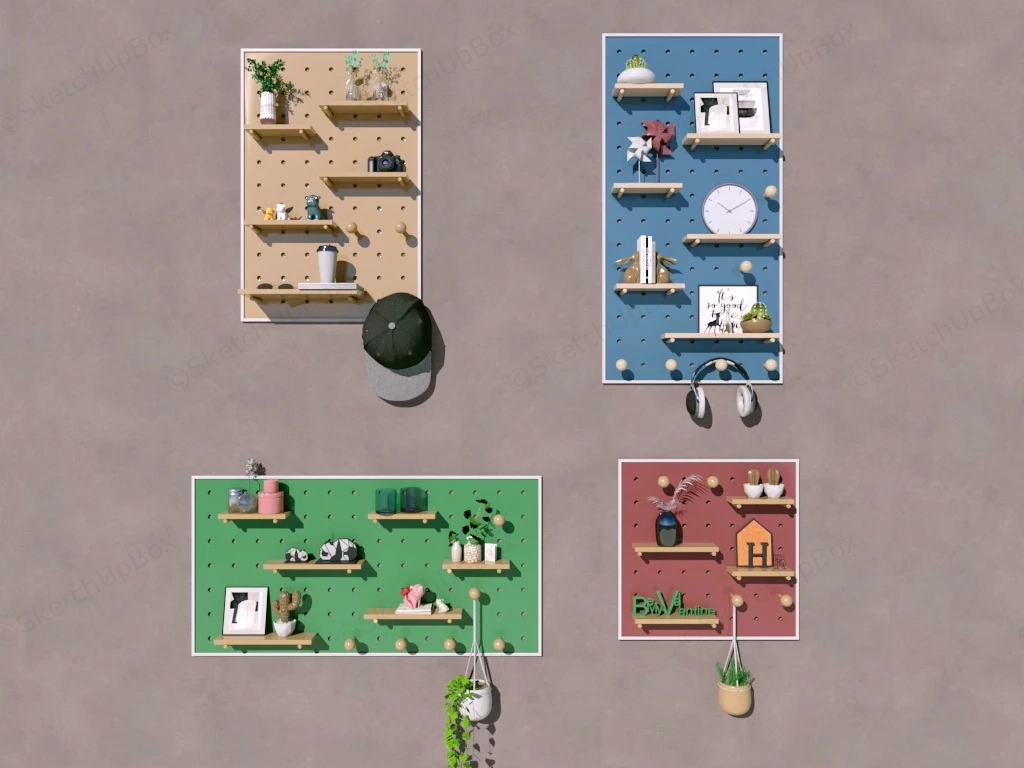 Pegboard Display Ideas sketchup model preview - SketchupBox