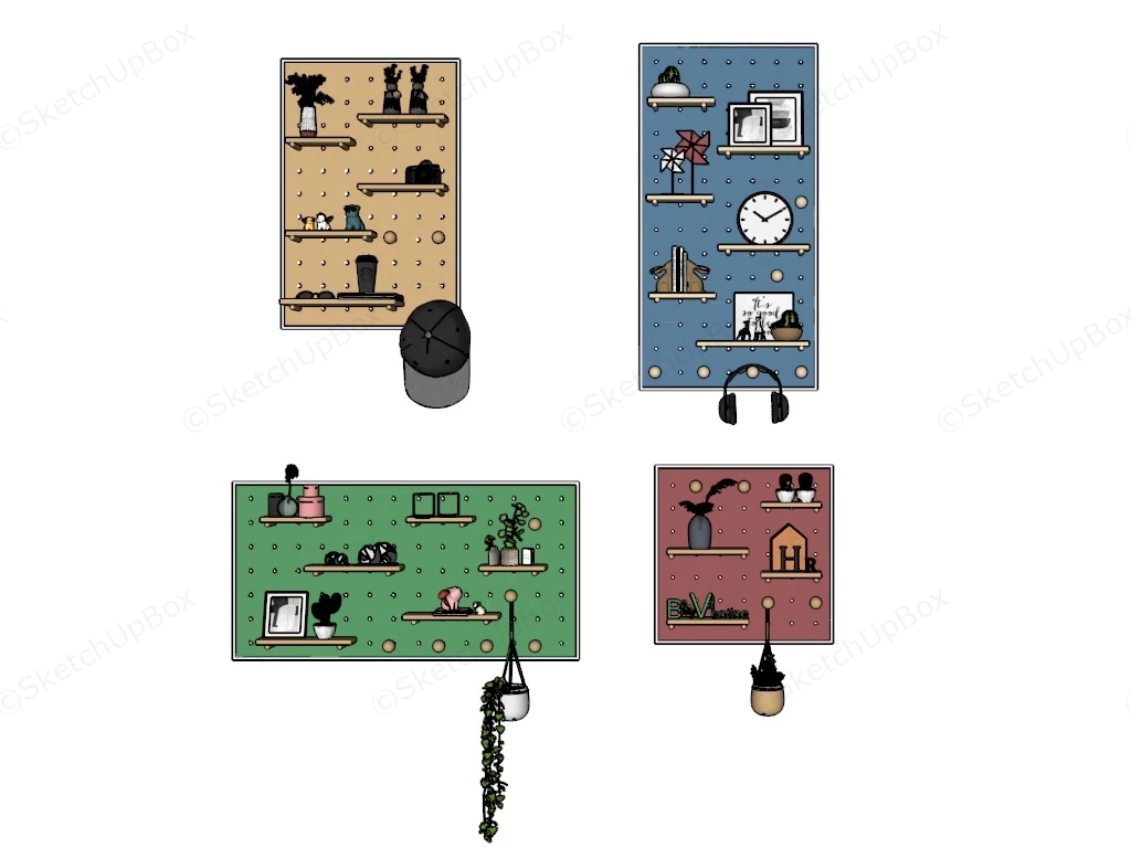 Pegboard Display Ideas sketchup model preview - SketchupBox