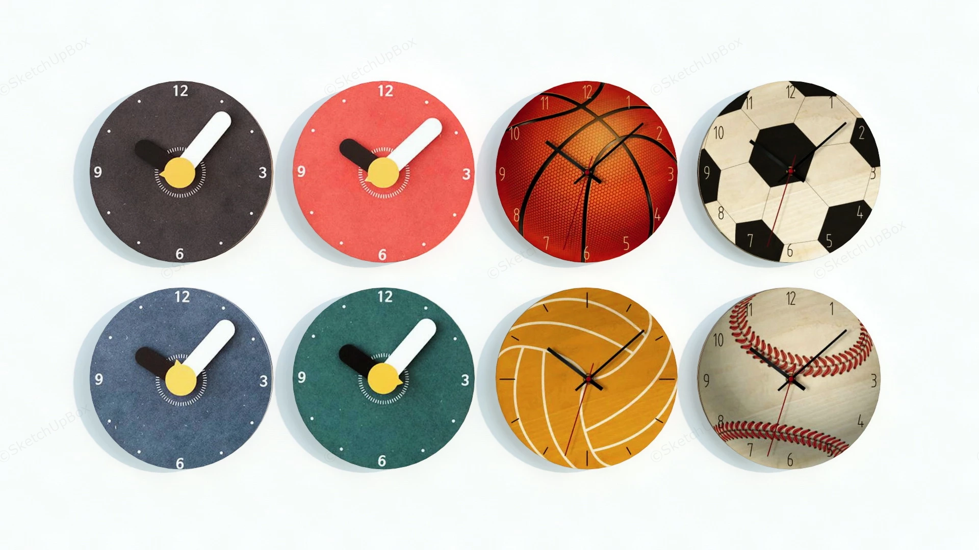 Children Rooms Wall Clocks sketchup model preview - SketchupBox