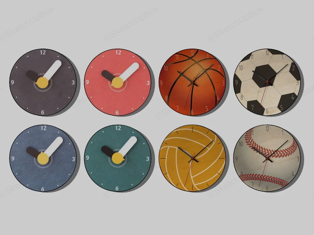 Children Rooms Wall Clocks sketchup model preview - SketchupBox