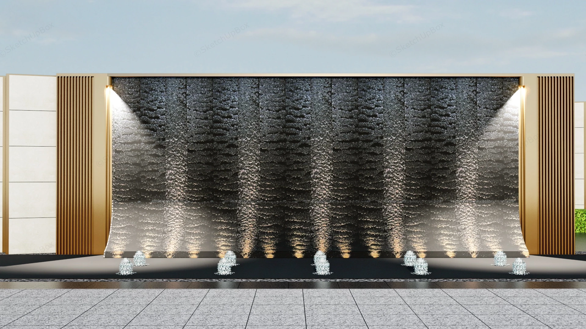 Water Curtain Wall sketchup model preview - SketchupBox