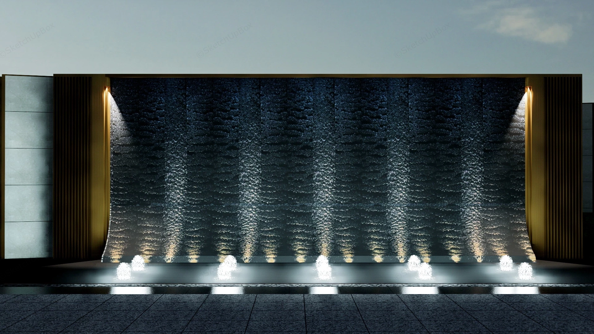 Water Curtain Wall sketchup model preview - SketchupBox