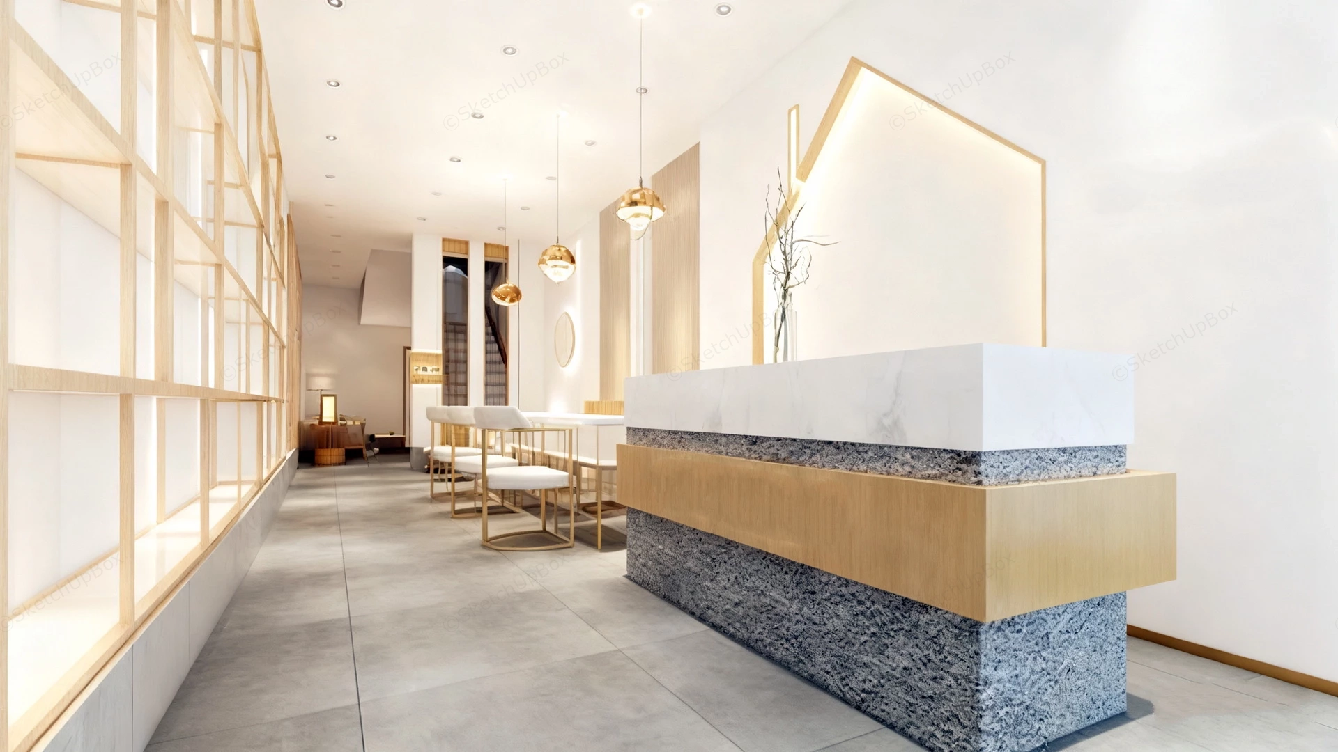 Nail Salon Shop Design sketchup model preview - SketchupBox