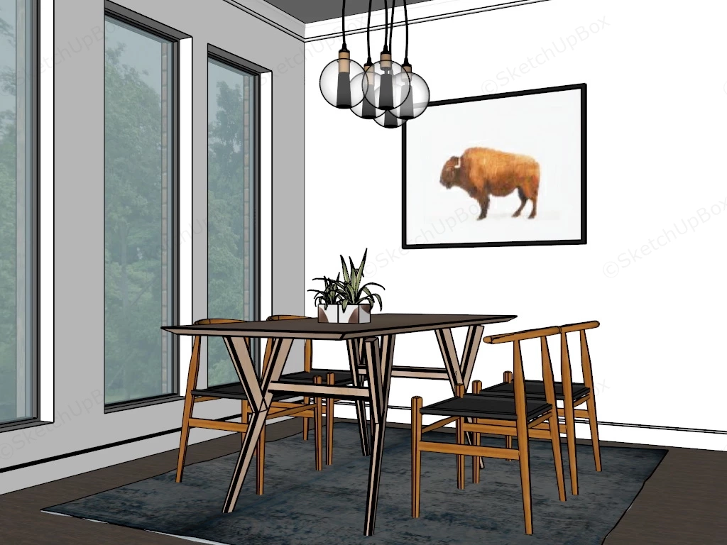Small Dining Room Idea sketchup model preview - SketchupBox