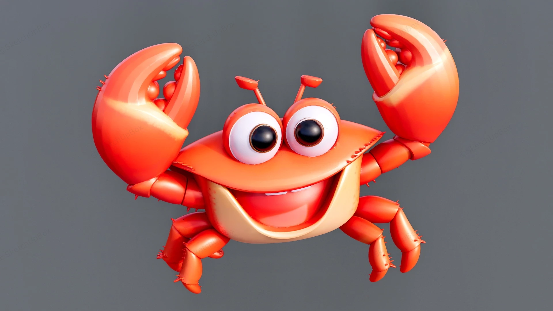 Red Crab Cartoon sketchup model preview - SketchupBox