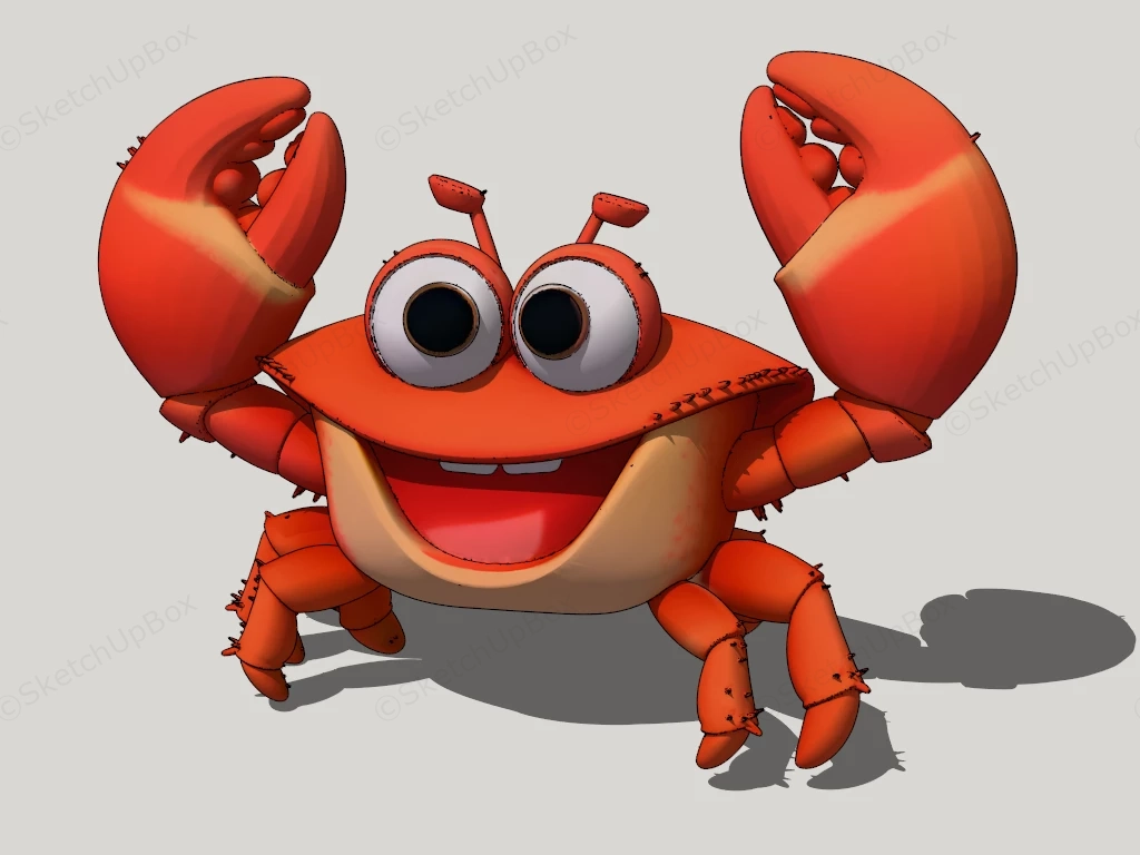 Red Crab Cartoon sketchup model preview - SketchupBox