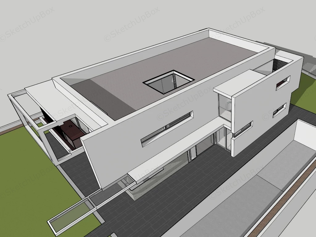 Postmodern Architecture House sketchup model preview - SketchupBox