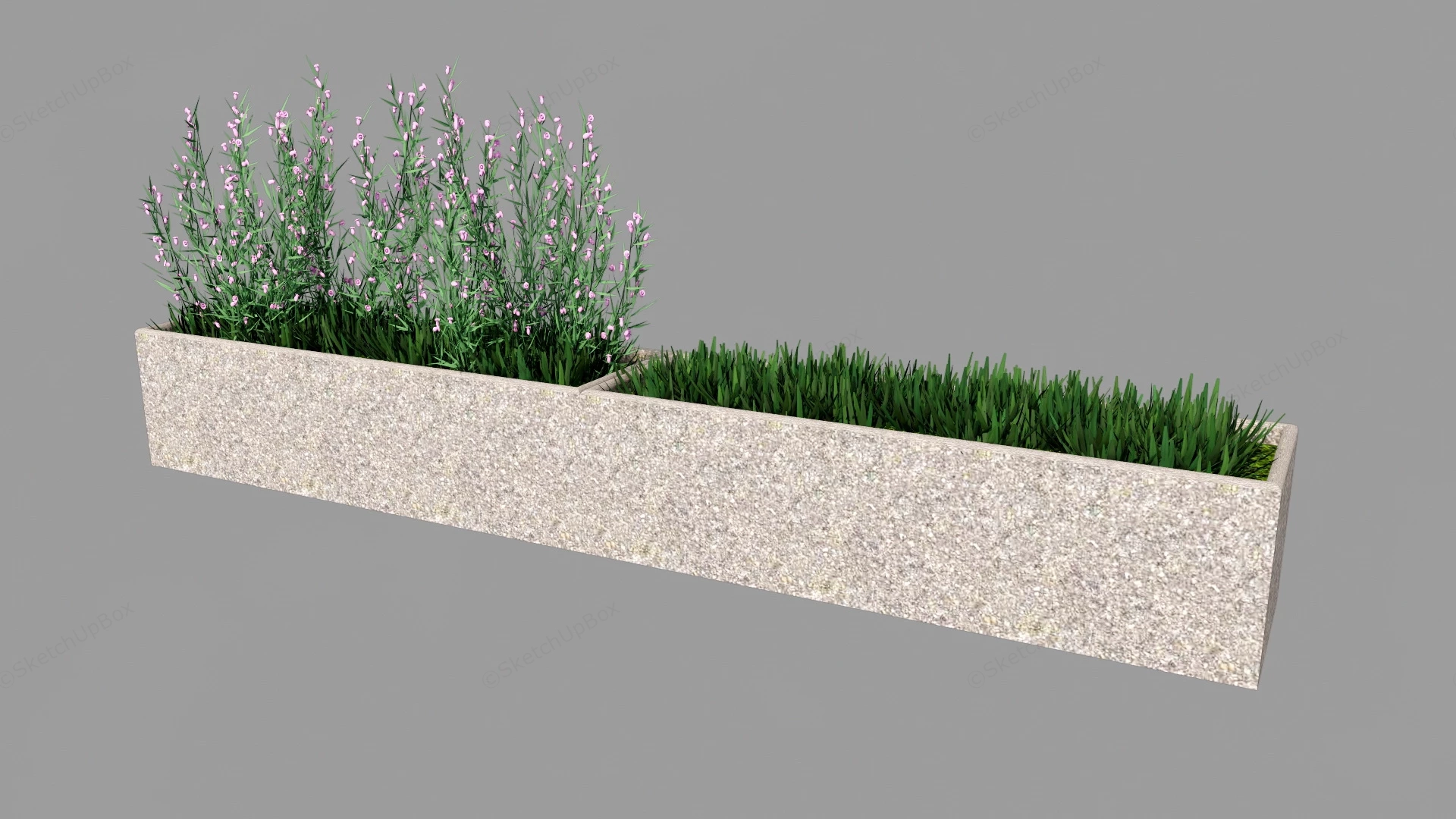 Concrete Raised Beds sketchup model preview - SketchupBox