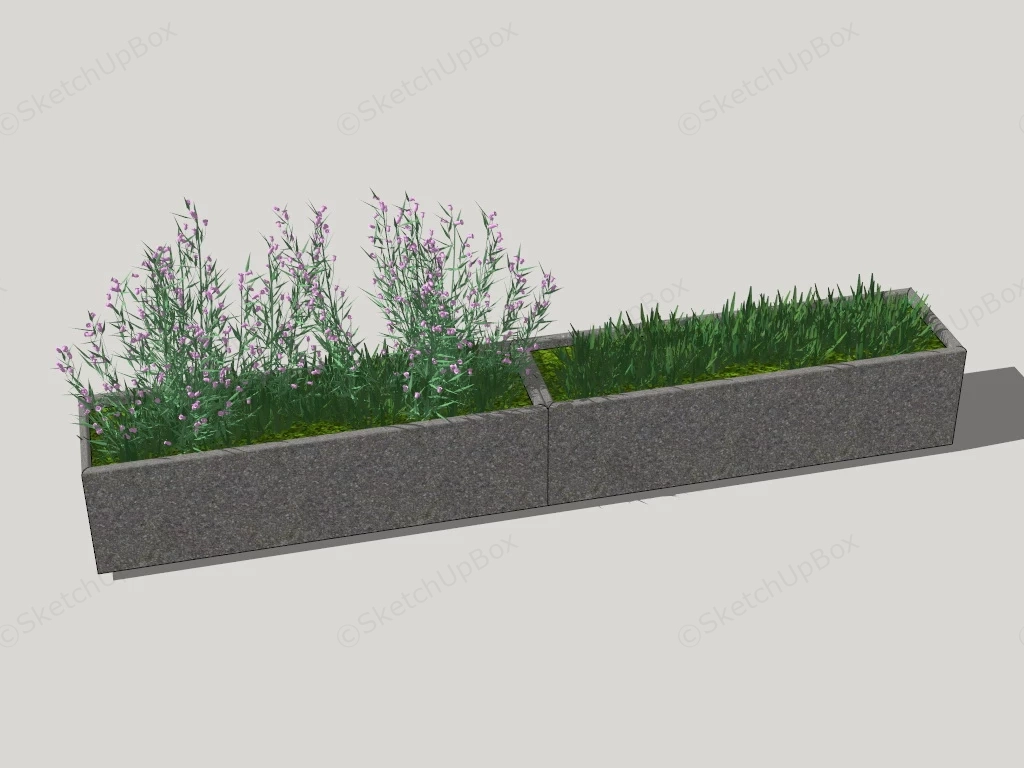 Concrete Raised Beds sketchup model preview - SketchupBox