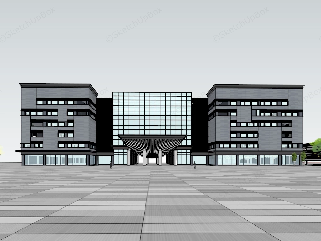 Modern Corporate Office Building sketchup model preview - SketchupBox
