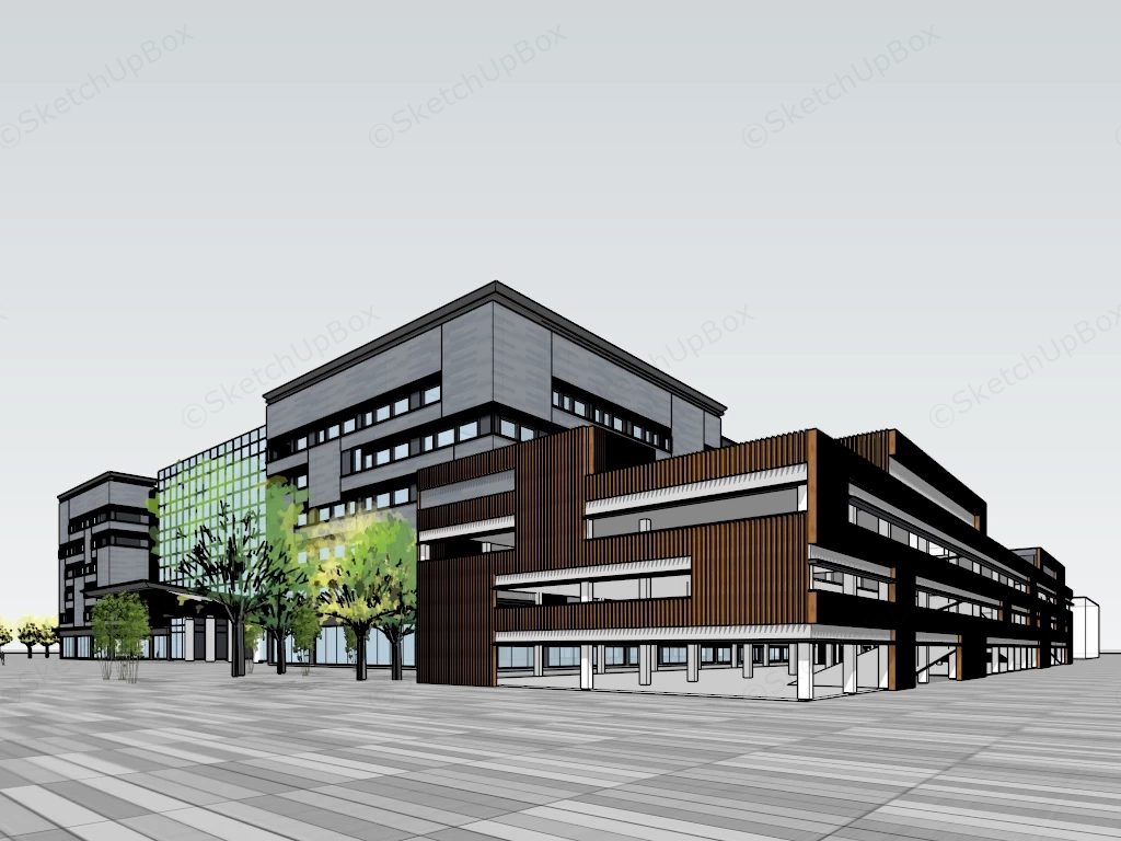 Modern Corporate Office Building sketchup model preview - SketchupBox