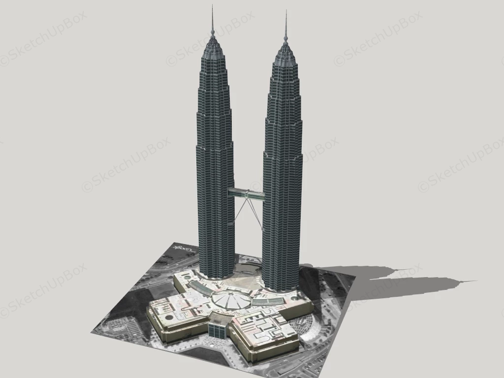 Petronas Twin Towers sketchup model preview - SketchupBox