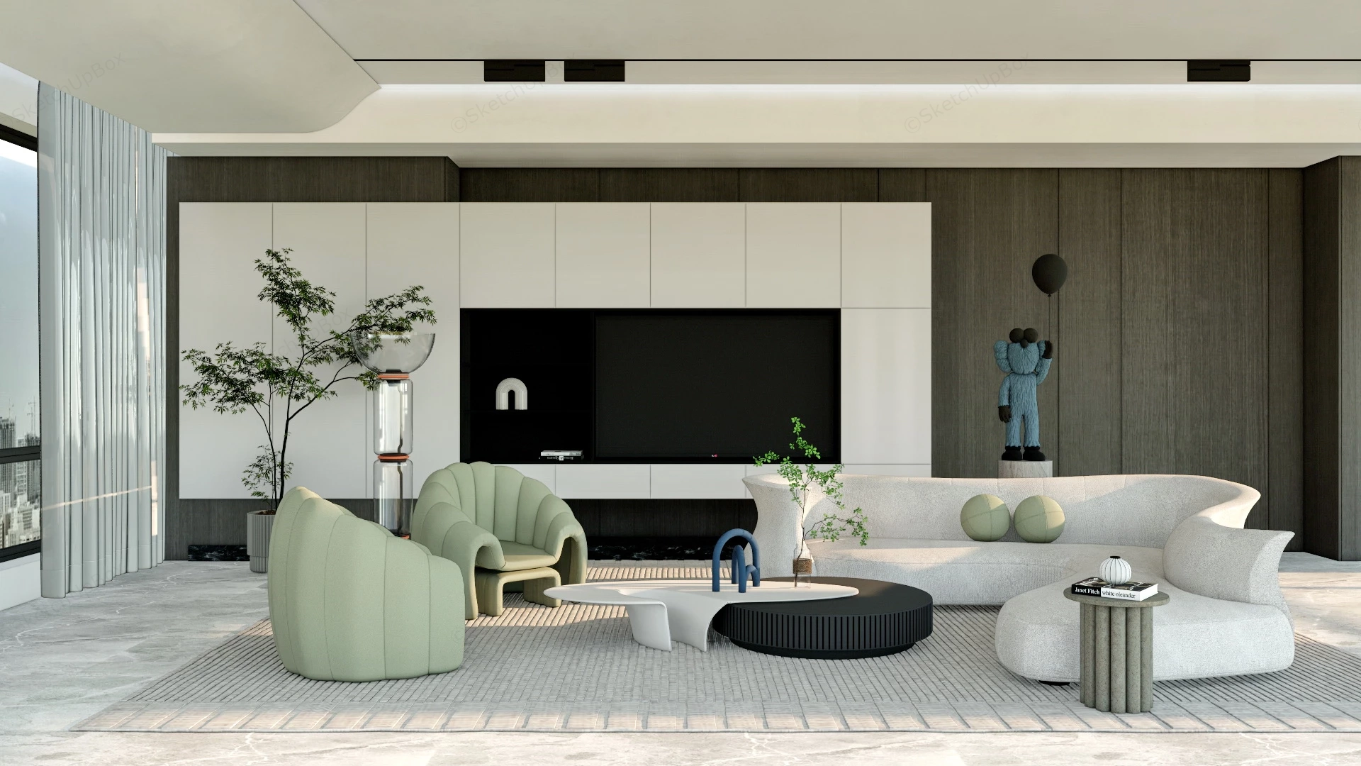 Living Room Minimalist Interior Design sketchup model preview - SketchupBox
