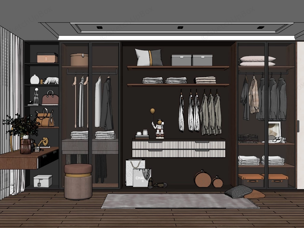 Dressing Room Closet Interior Design sketchup model preview - SketchupBox