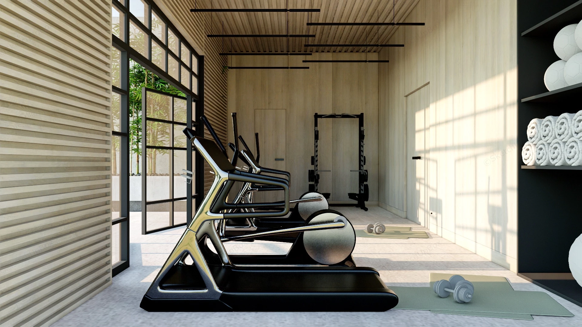 Small Office Gym Room sketchup model preview - SketchupBox