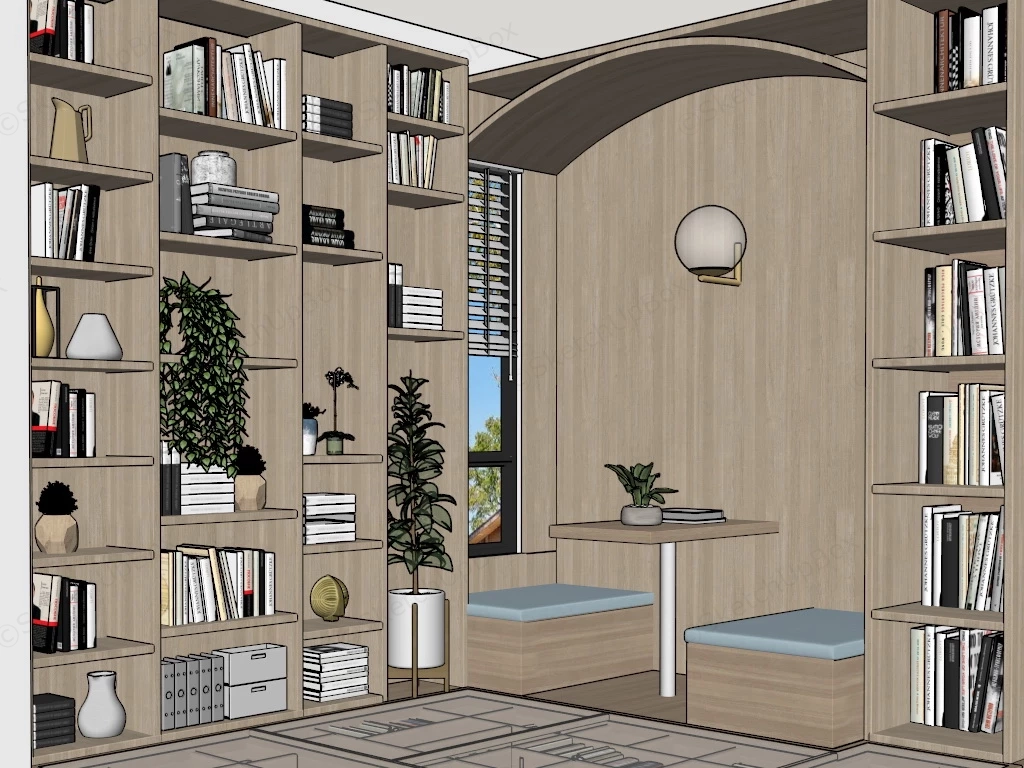 Home Reading Nook Design sketchup model preview - SketchupBox