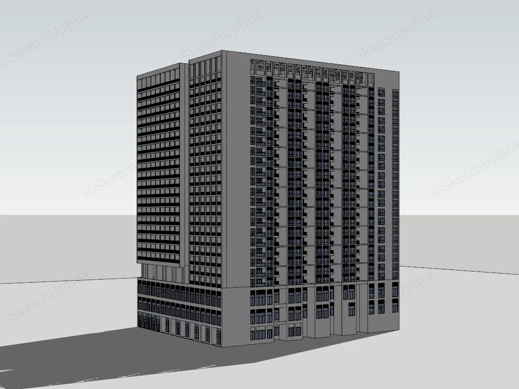 High Rise Apartments sketchup model preview - SketchupBox