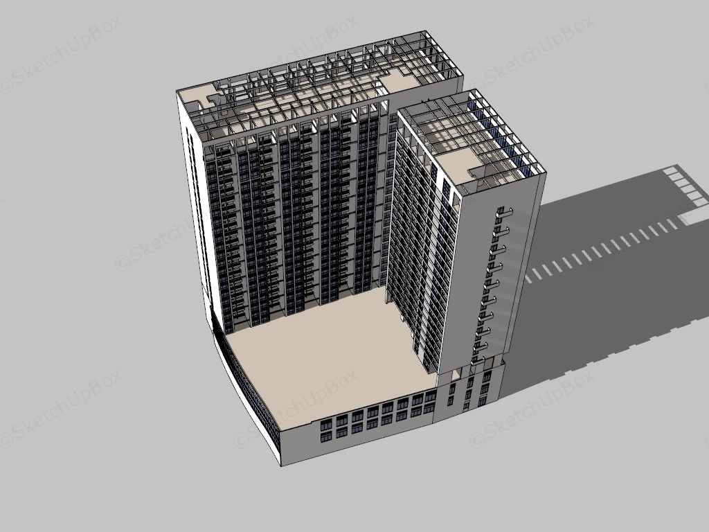 High Rise Apartments sketchup model preview - SketchupBox