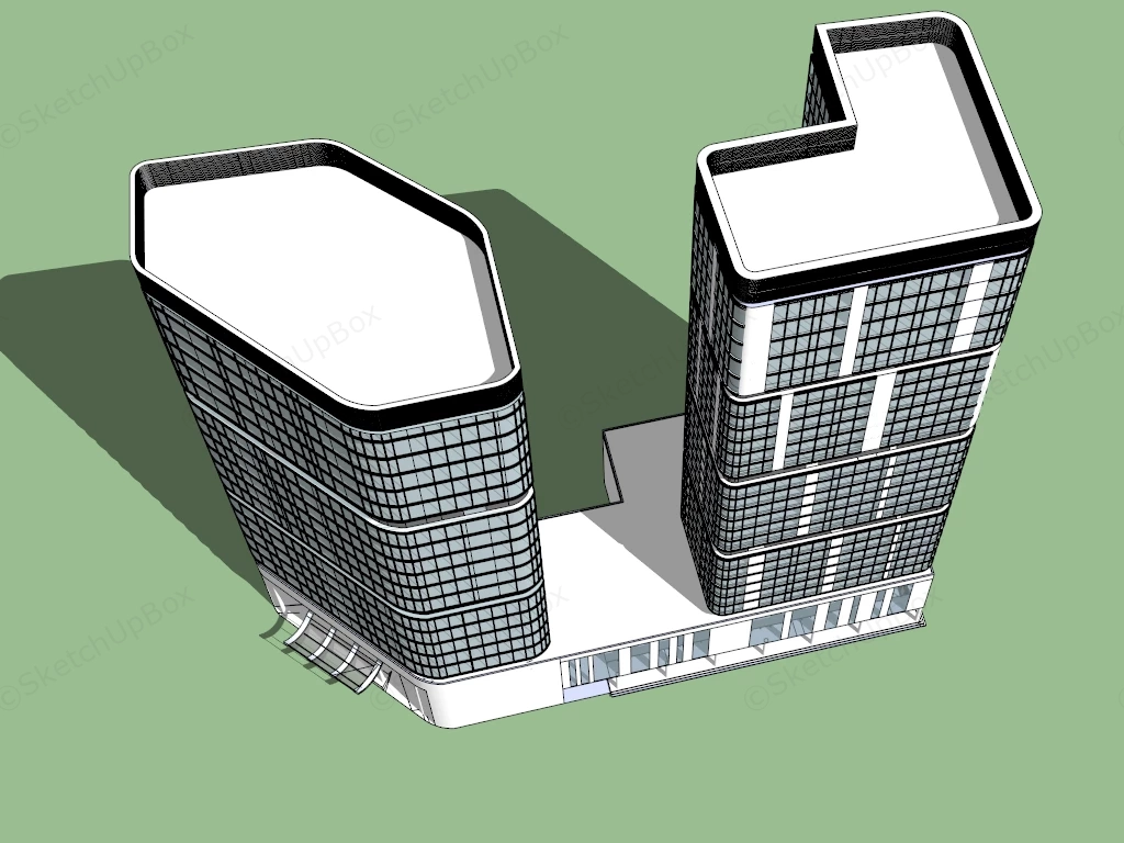 Modern Hotel Architecture Design Concept sketchup model preview - SketchupBox