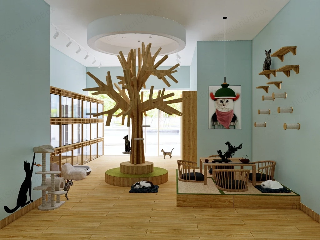 Cat Pet Hotel sketchup model preview - SketchupBox