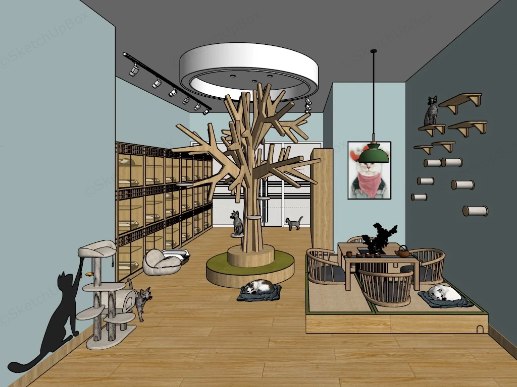 Cat Pet Hotel sketchup model preview - SketchupBox