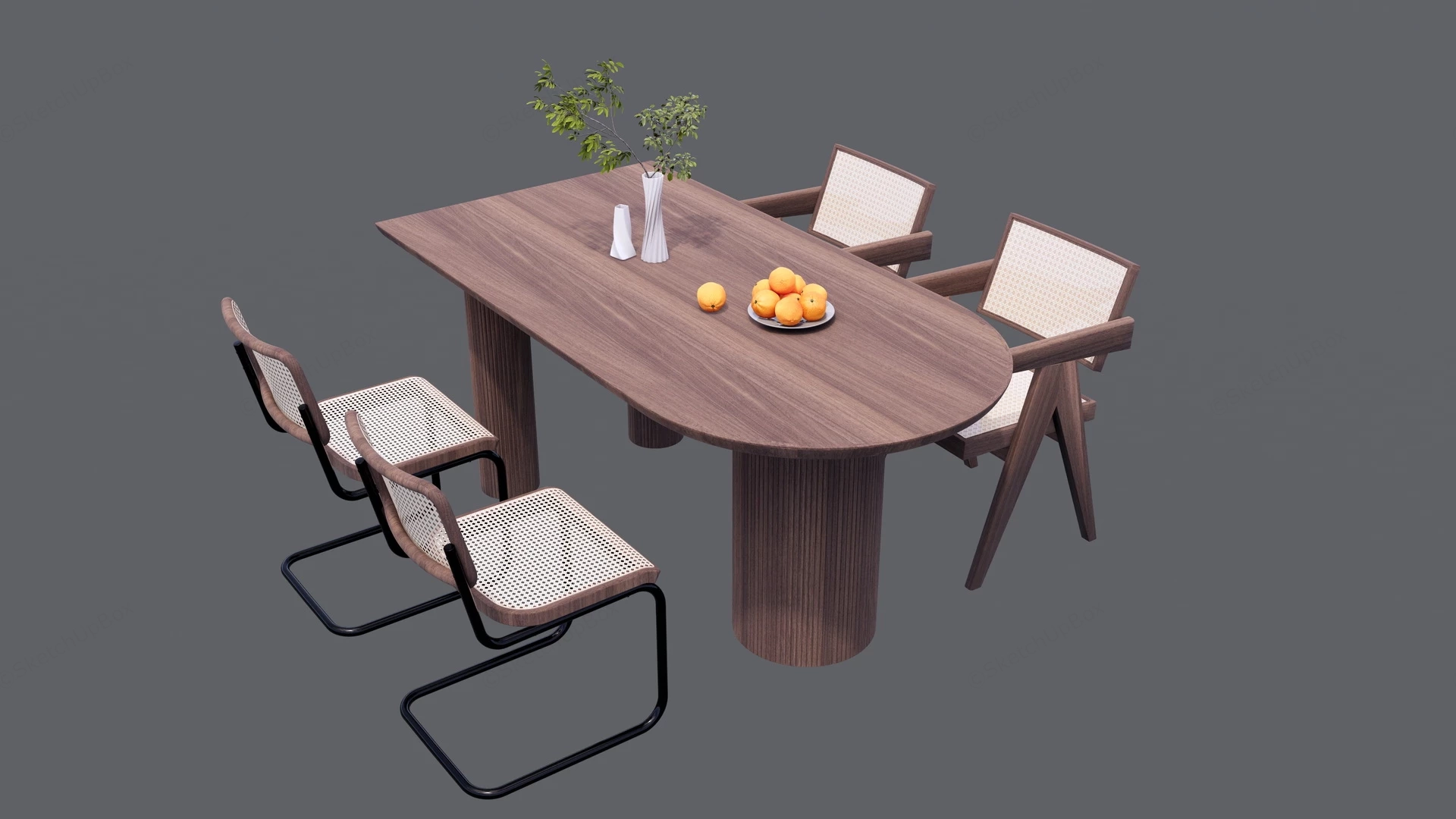 5 Piece Dining Set Modern sketchup model preview - SketchupBox