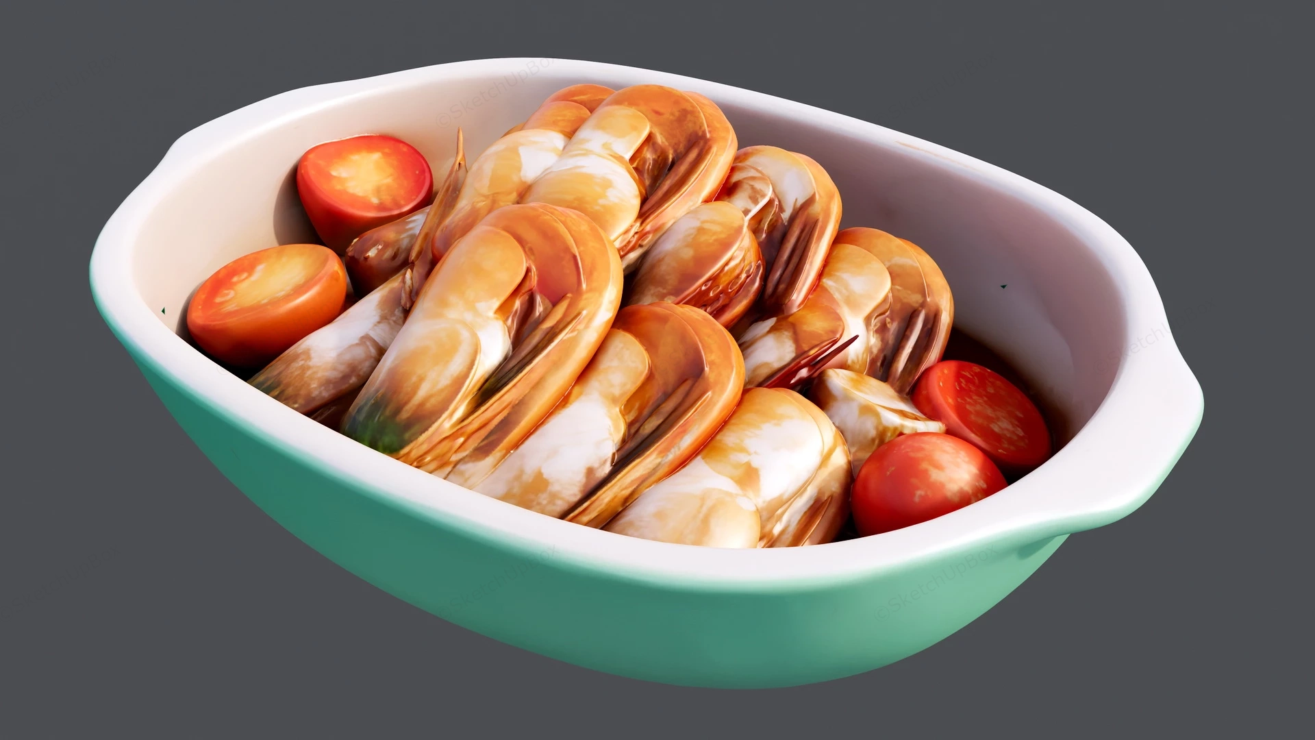 Braised Prawns sketchup model preview - SketchupBox