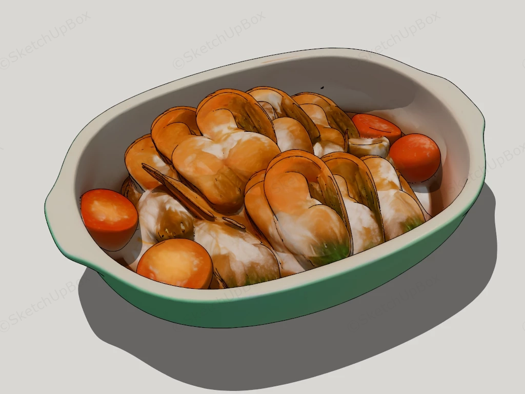 Braised Prawns sketchup model preview - SketchupBox
