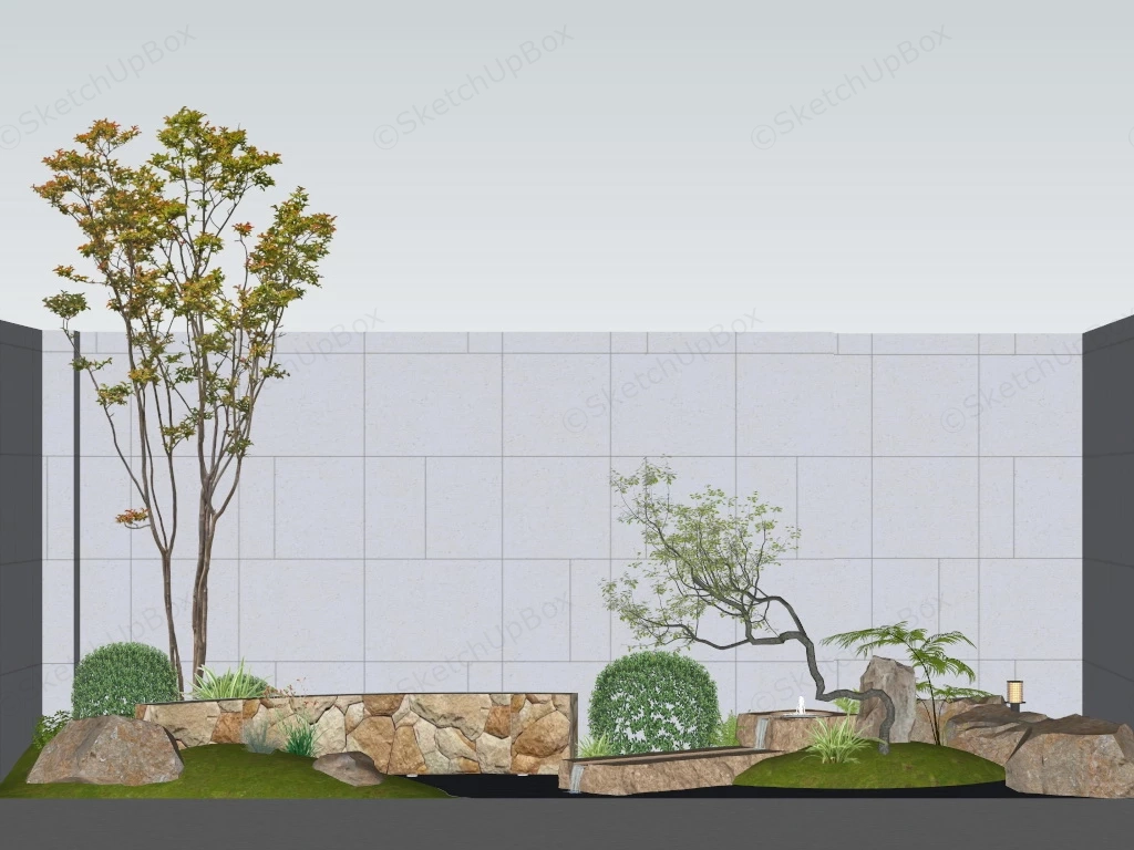 Small Japanese Garden Idea sketchup model preview - SketchupBox