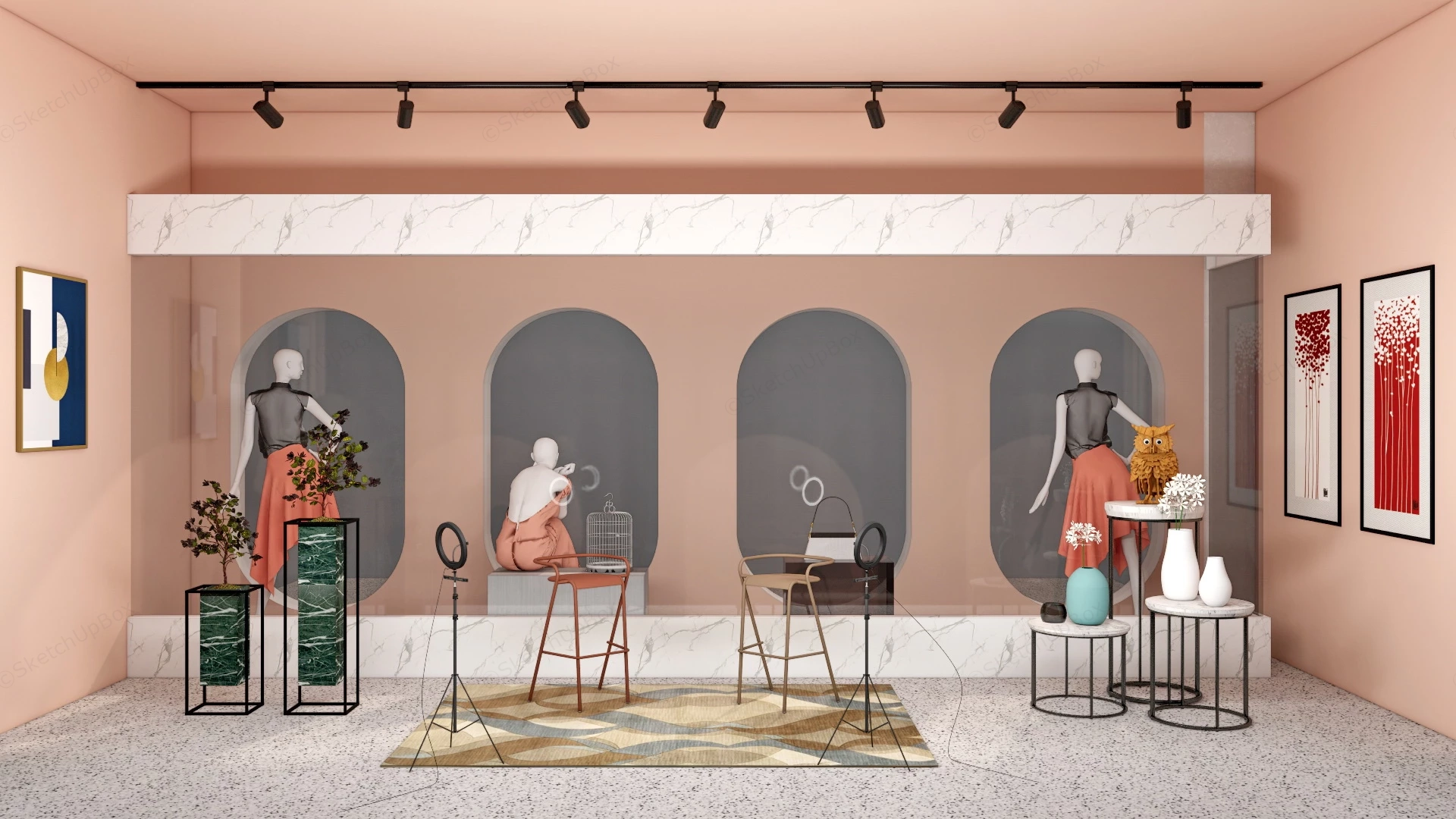 Clothes Livestream Studio Design sketchup model preview - SketchupBox