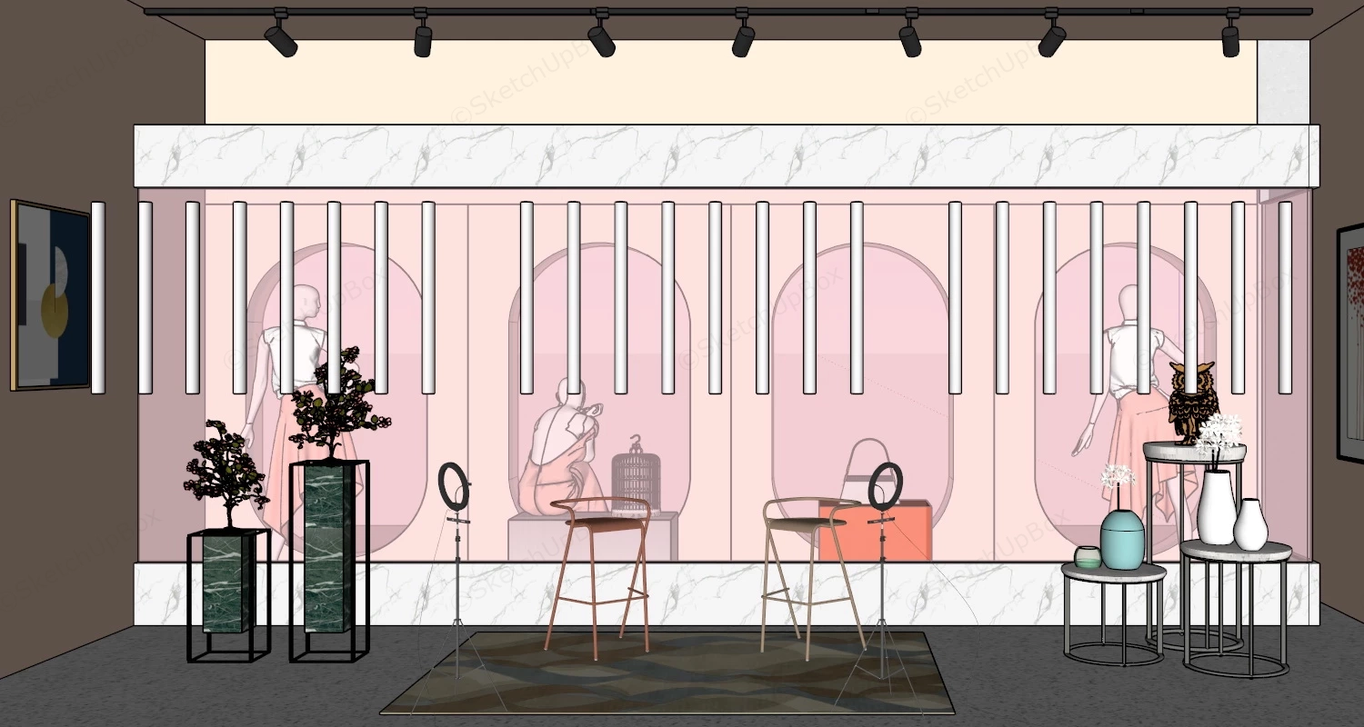 Clothes Livestream Studio Design sketchup model preview - SketchupBox