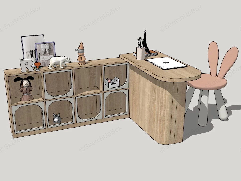 Children Table And Toys Storage Combo sketchup model preview - SketchupBox