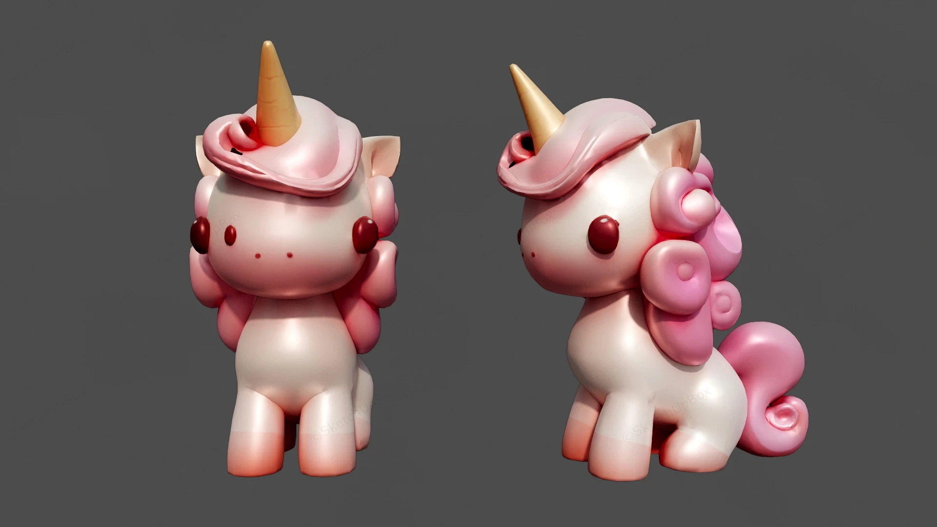 Cute Unicorn Figurine sketchup model preview - SketchupBox
