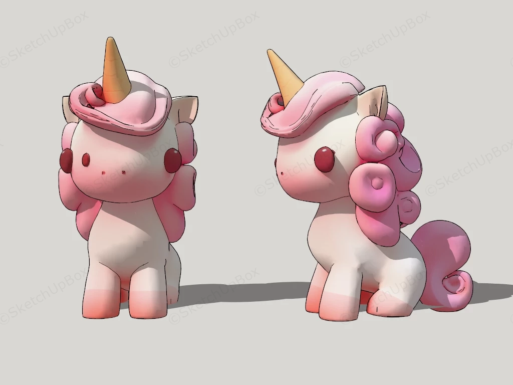 Cute Unicorn Figurine sketchup model preview - SketchupBox