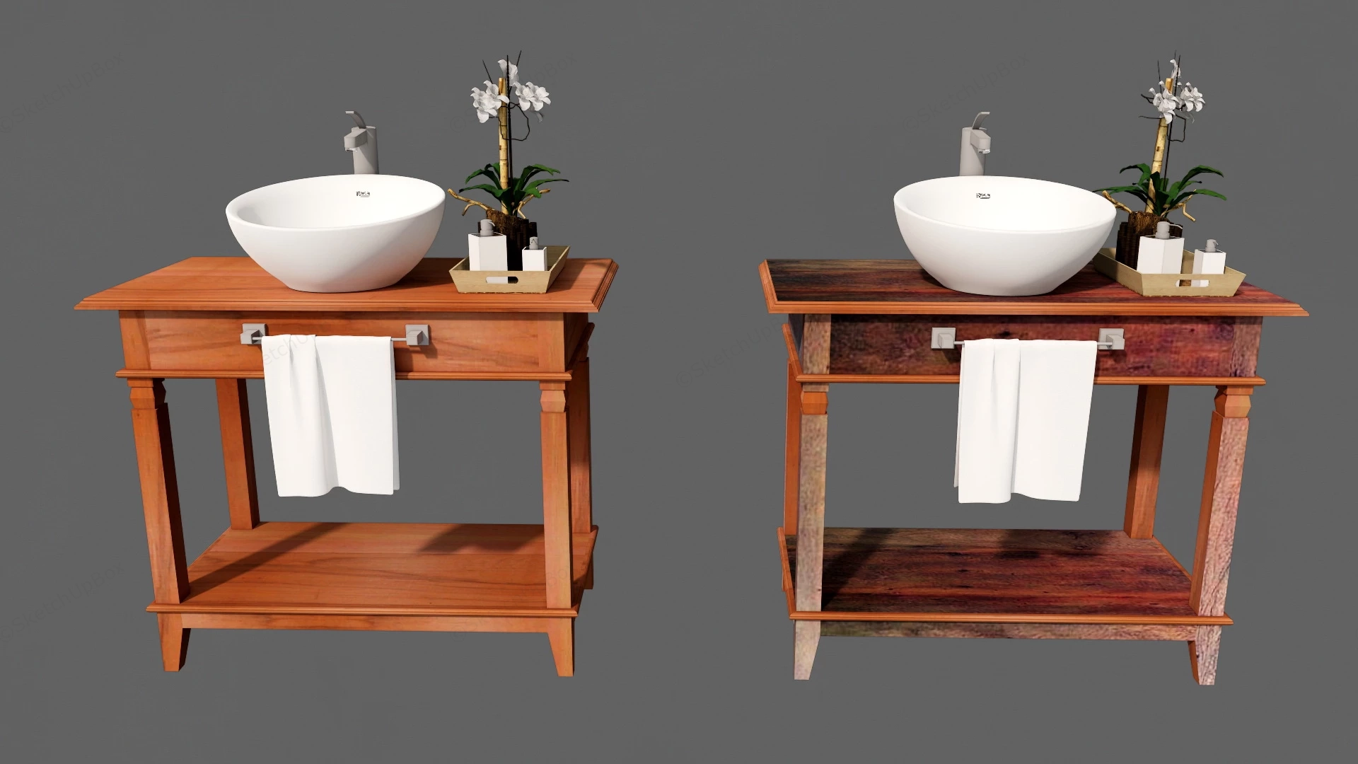 Rustic Basins With Stand sketchup model preview - SketchupBox