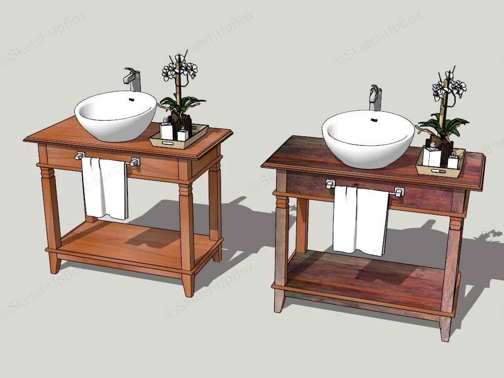 Rustic Basins With Stand sketchup model preview - SketchupBox