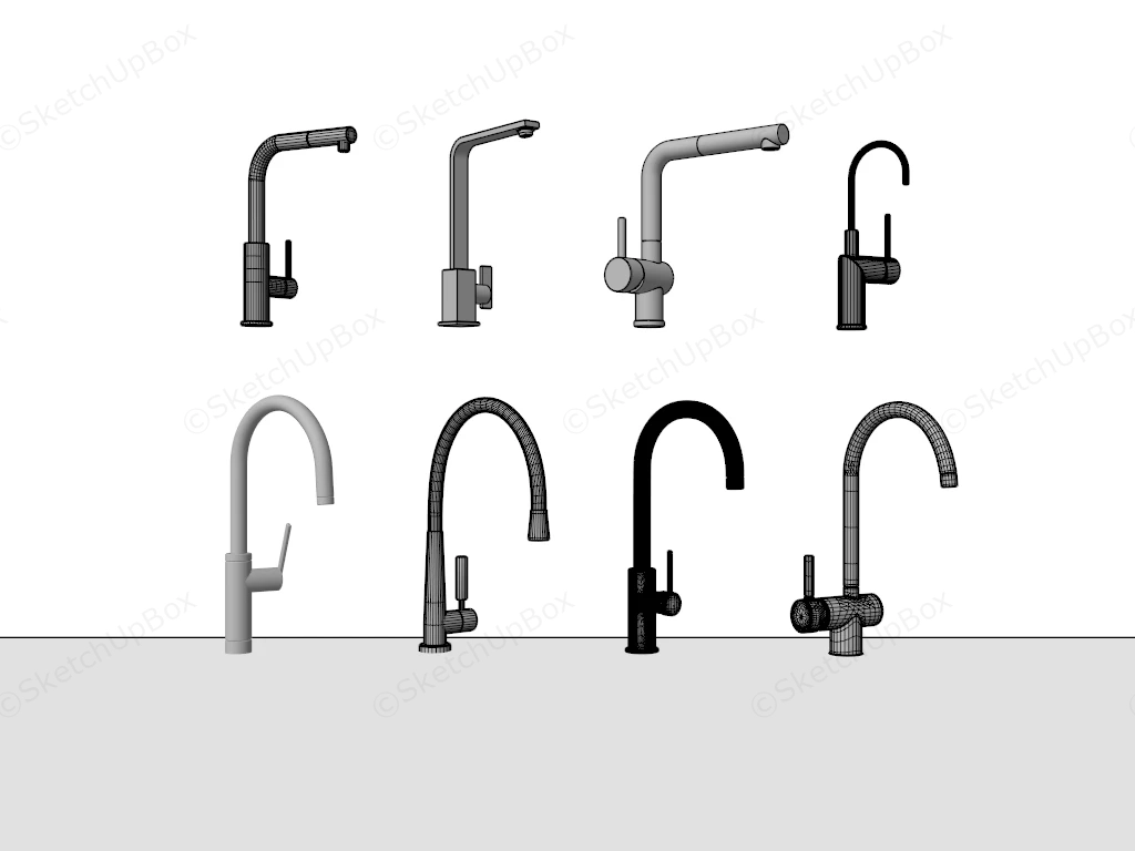 Contemporary Kitchen Faucets sketchup model preview - SketchupBox