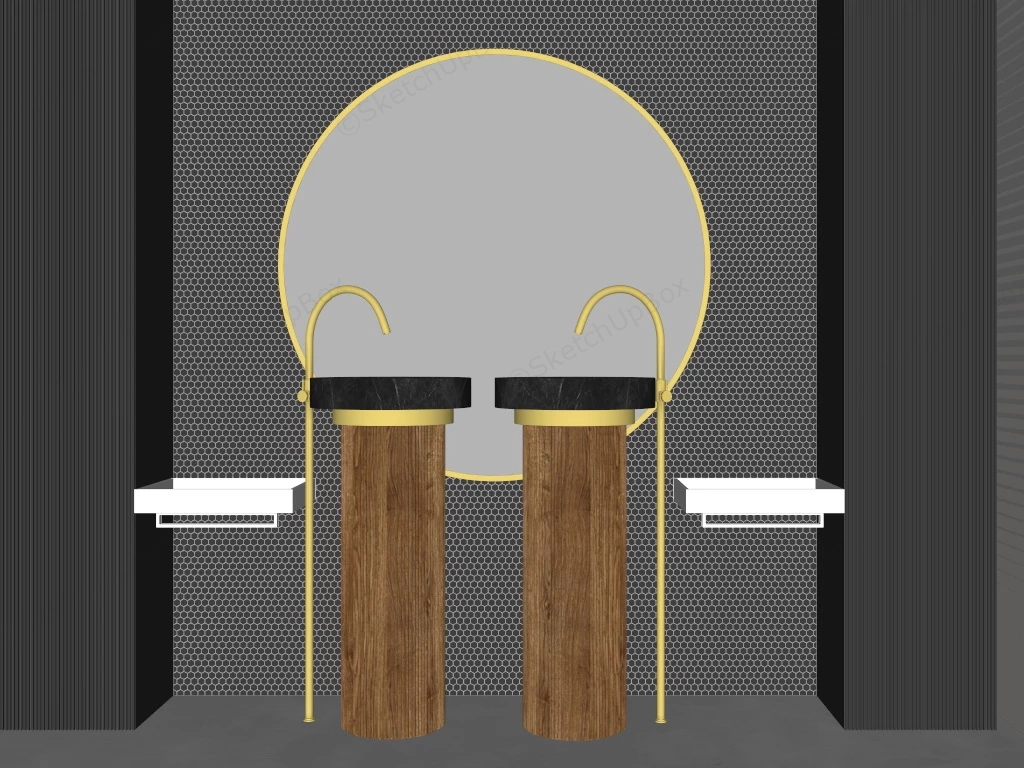 Pedestal Hand Wash Basins sketchup model preview - SketchupBox
