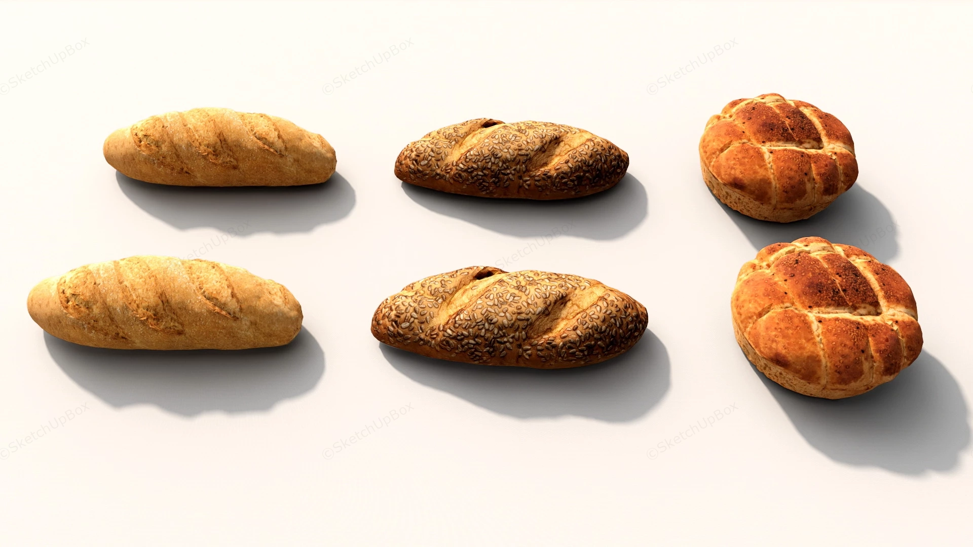 Seeded Breads sketchup model preview - SketchupBox