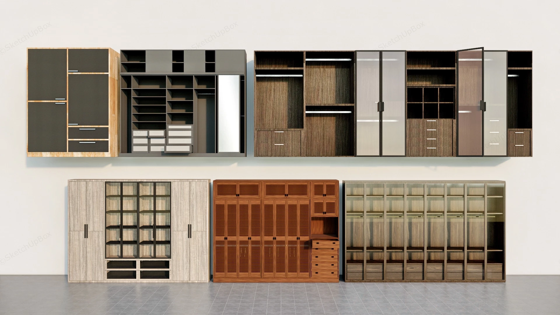 Modern Wardrobe Designs sketchup model preview - SketchupBox