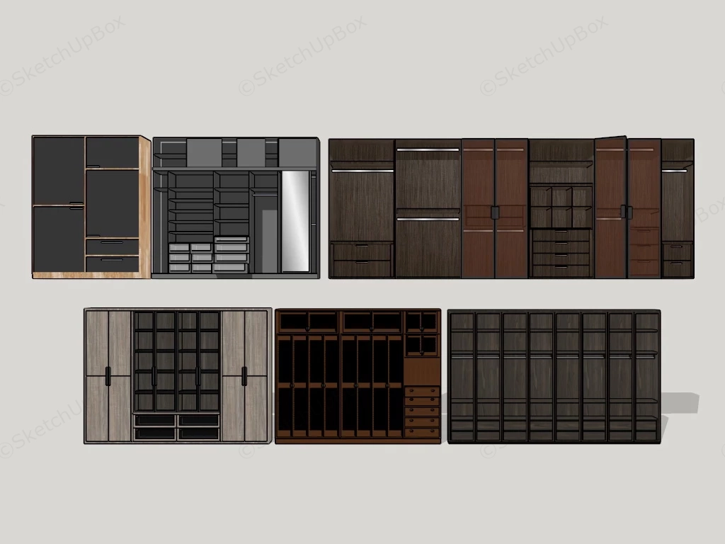 Modern Wardrobe Designs sketchup model preview - SketchupBox
