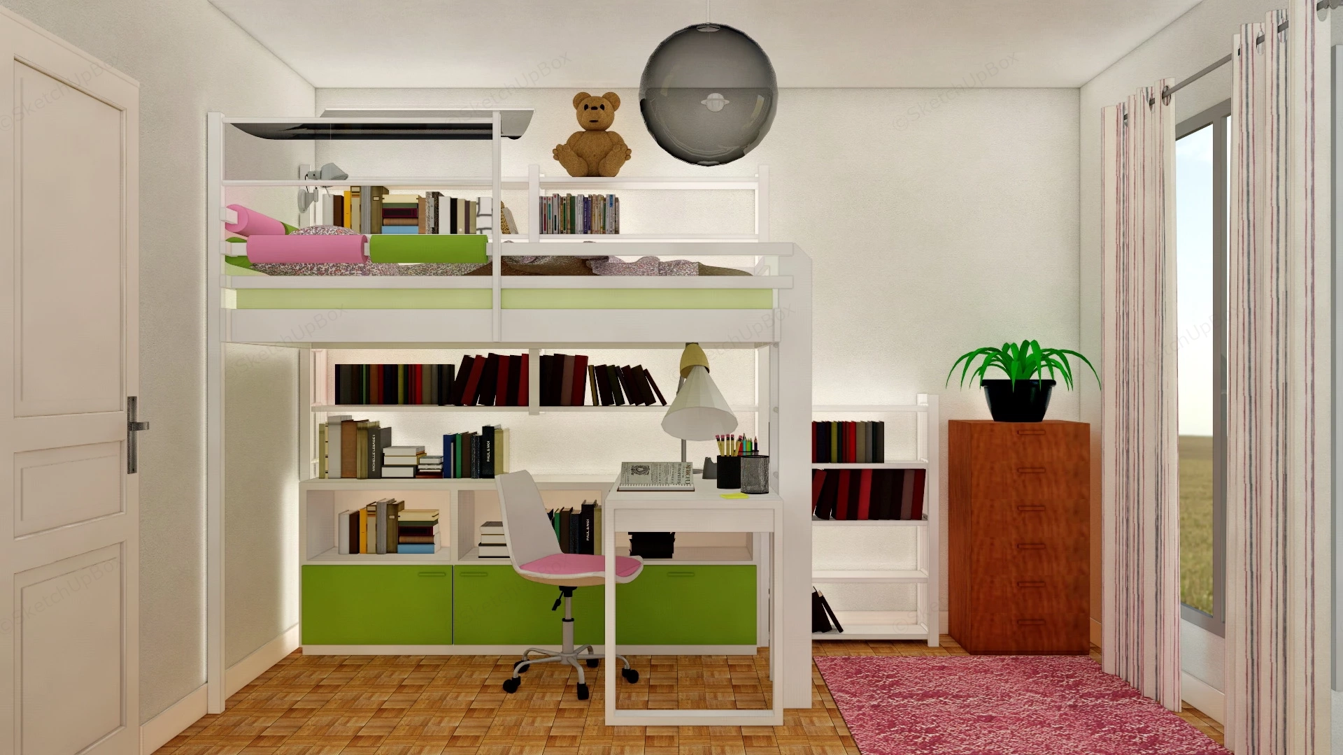 Loft Bed Kids Room Idea sketchup model preview - SketchupBox