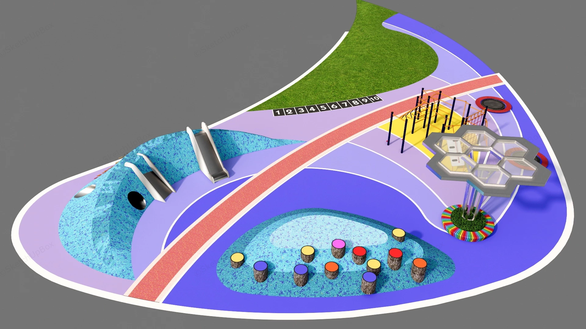 Small Outdoor Playground sketchup model preview - SketchupBox