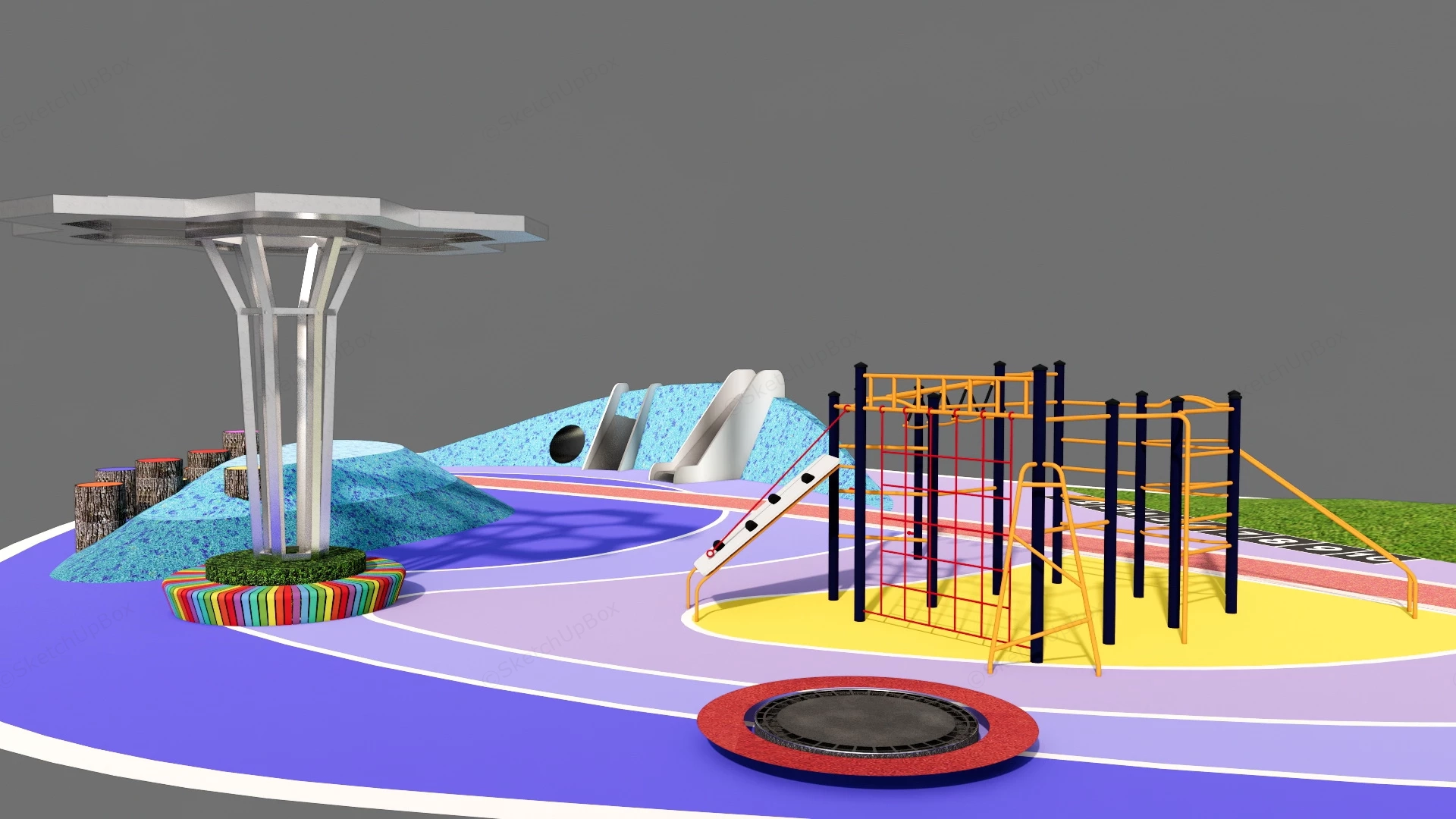 Small Outdoor Playground sketchup model preview - SketchupBox