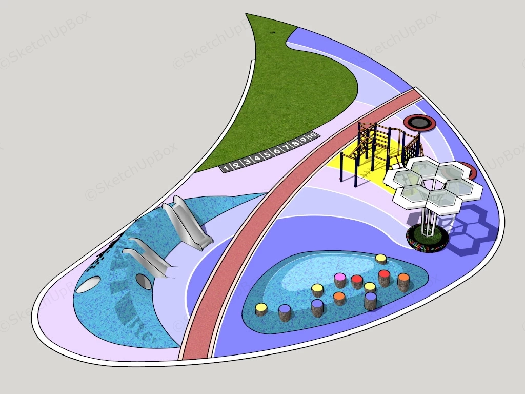 Small Outdoor Playground sketchup model preview - SketchupBox