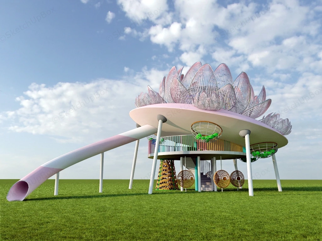 Pink Outdoor Play Structure sketchup model preview - SketchupBox