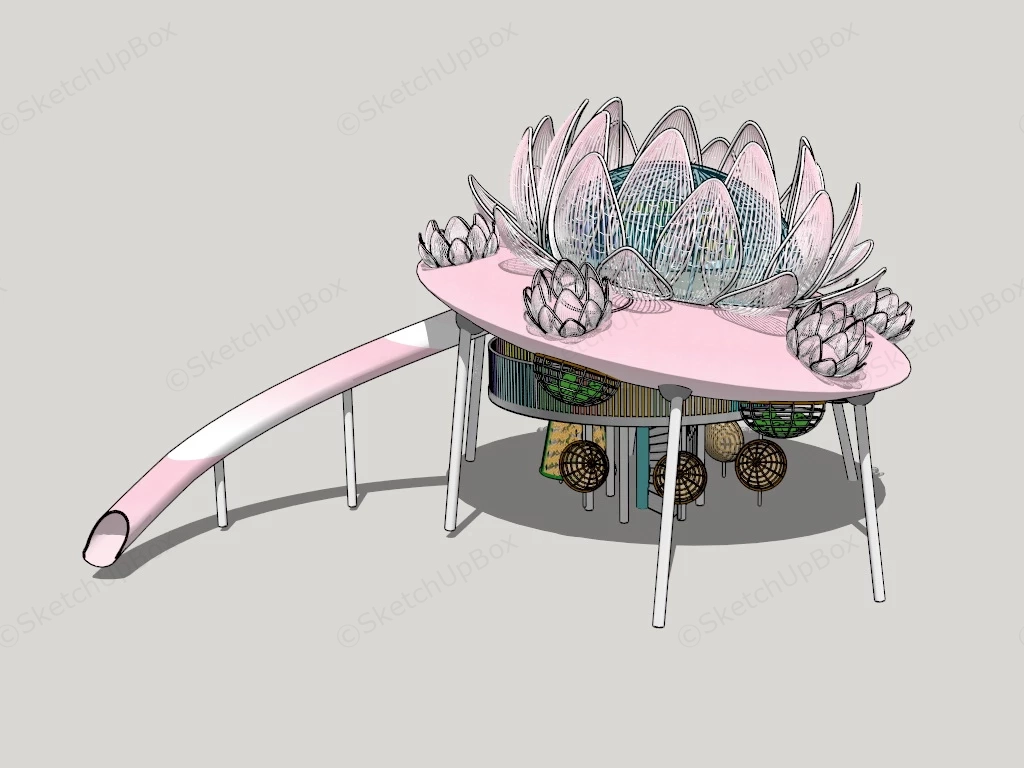 Pink Outdoor Play Structure sketchup model preview - SketchupBox